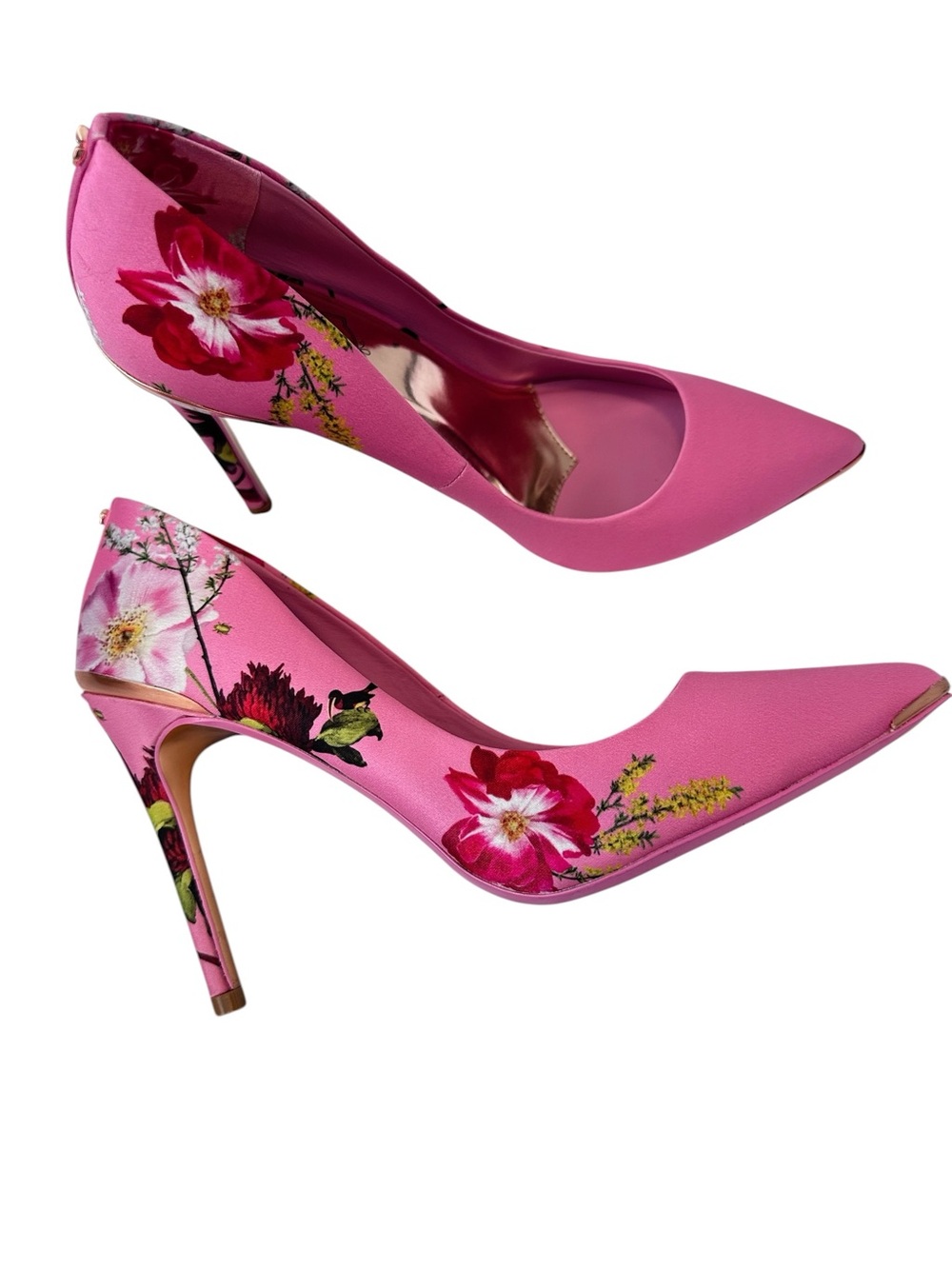 Ted Baker Floral Summer Heels Berry Sundae Sz 40.5 US 9.5 10